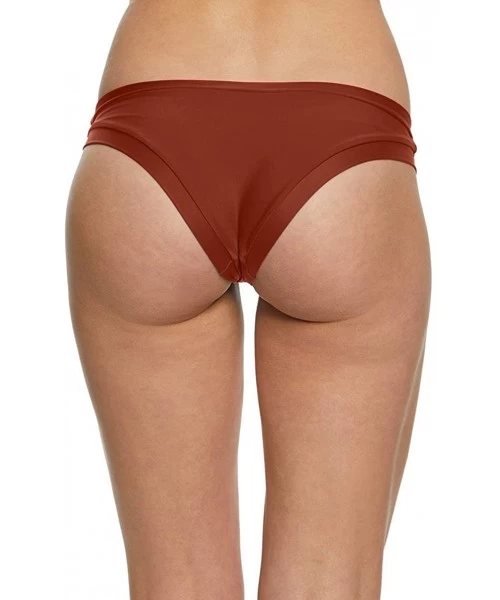 Tankinis Women's Smoothies Audrey Solid Low Rise Bikini Bottom Swimsuit - Terracotta - C6186W7W6LR