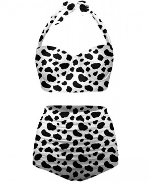 Tankinis Womens Cute Animal Skin Print Leopard Bikini Push up Two Piece Swimsuits - White-1 - C3196OSCH8U