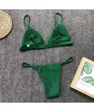 Sets Sexy Brazilian Bikini Set Two Pieces Swimsuit Female Swimwear Women Bathing Suit Swim Bather Biquini Blackish Green - CE...