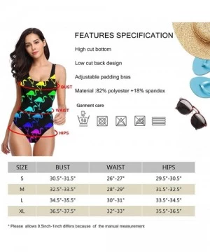 One-Pieces Women One Piece Swimsuit Monokini Halter Neck Swimdress Retro Boho Beachwear Rainbow Flamingo Funny Flamingo Black...