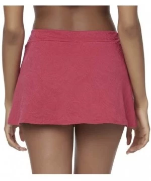 Tankinis Women's Jacquard Swim Skirt - Paisley - Vivacious Pink - CM19C23DZCR