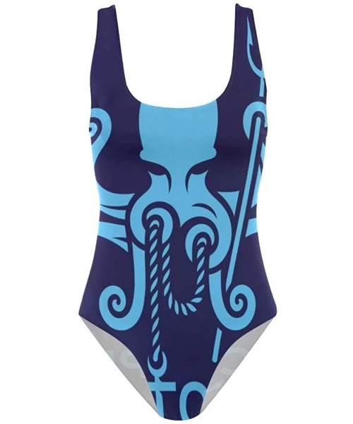 One-Pieces Native American Mask Swimwear Monokini Beachwear One Piece Swimsuit Bathing Suits for Women Teen Girl - Octopus - ...