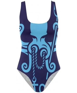 One-Pieces Native American Mask Swimwear Monokini Beachwear One Piece Swimsuit Bathing Suits for Women Teen Girl - Octopus - ...