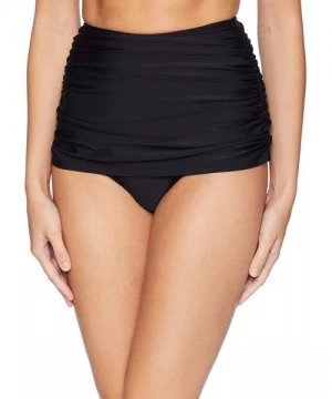 Tankinis Women's Swimwear High Waist Bikini Bottom - Ebony Retro - CH186EMX53Q