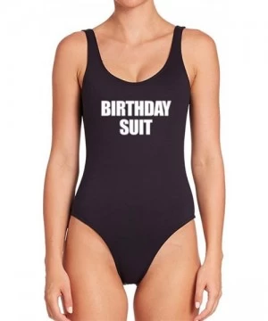 One-Pieces Womens Birthday Suit Sexy One Piece Swimsuit Swimwear Bathing Suit - Black - CD1838X68RI