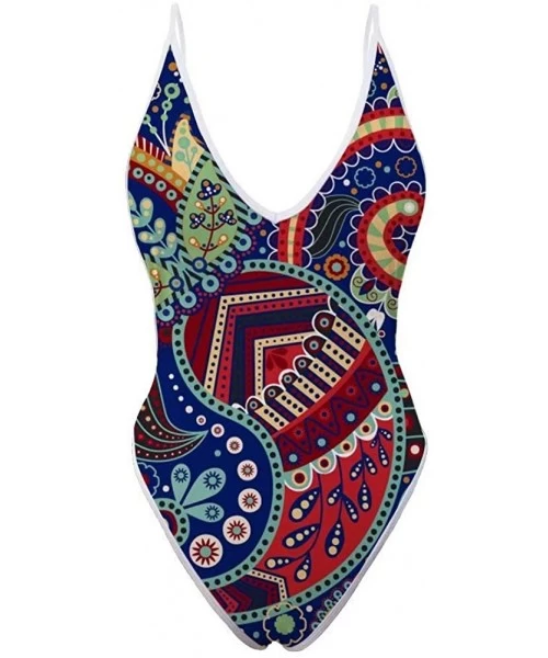 Sets Sexy Swimsuits for Women High Cut One Piece Backless Swimwear Bathing Suit(2 Sizes Smaller Than Standard) - Colorful 9 -...