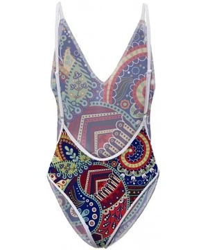 Sets Sexy Swimsuits for Women High Cut One Piece Backless Swimwear Bathing Suit(2 Sizes Smaller Than Standard) - Colorful 9 -...