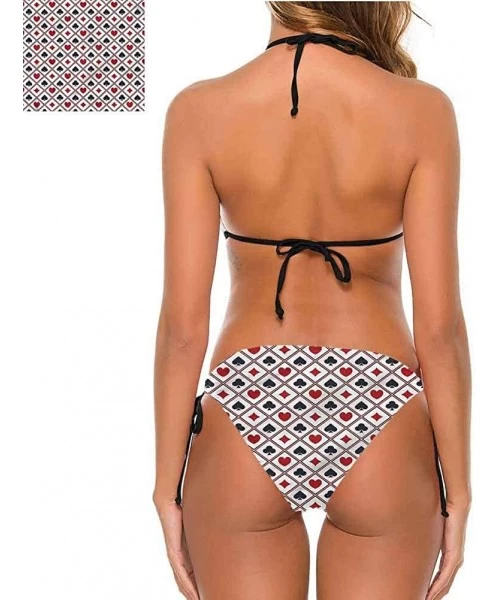 Bottoms Swim Dress Casino- Holdem Gambler Modern Easy to Adjust and Stays Tied - Multi 01-two-piece Swimsuit - CF19E7D9KQU