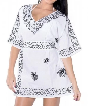 Cover-Ups Women's Plus Size Beach Dress Hawaiian Camp Party Loungewear Printed A - Ghost White_t327 - CO11I7DR8XL