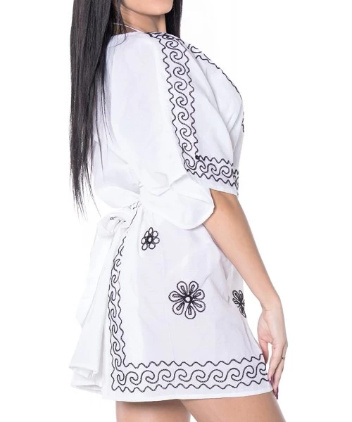 Cover-Ups Women's Plus Size Beach Dress Hawaiian Camp Party Loungewear Printed A - Ghost White_t327 - CO11I7DR8XL