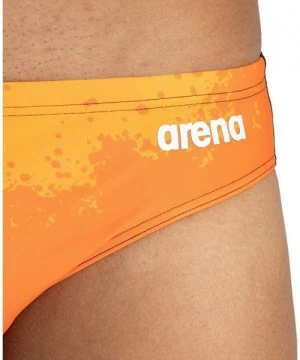 Racing Mens Spraypaint MaxLife Brief Swimsuit - Nectarine - CQ18UKLQ0AX