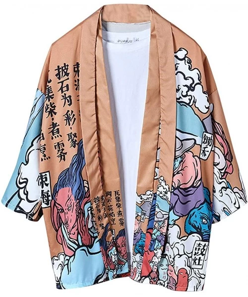 Cover-Ups Women's Loose fit Japanese Shawl Kimono Cover up Cardigan OneSize US S-XL - Style 19 - CY1998ZDGXZ