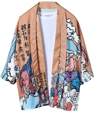 Cover-Ups Women's Loose fit Japanese Shawl Kimono Cover up Cardigan OneSize US S-XL - Style 19 - CY1998ZDGXZ