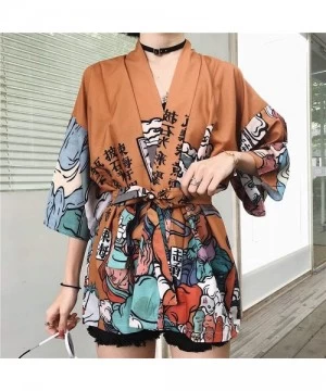 Cover-Ups Women's Loose fit Japanese Shawl Kimono Cover up Cardigan OneSize US S-XL - Style 19 - CY1998ZDGXZ