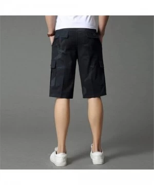 Board Shorts Relaxed Fit Outdoor Comouflage Camo Cargo Shorts for Men Elastic Waist Summer Casual Shorts - Black - CA197094WDI