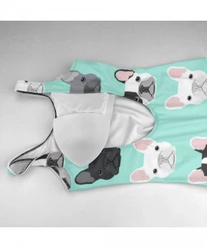 Racing Women's U Neck High Cut Low Back Halter One Piece Monokini Swimsuit French Bulldogs French Bulldog Sweet Dog Puppy - C...