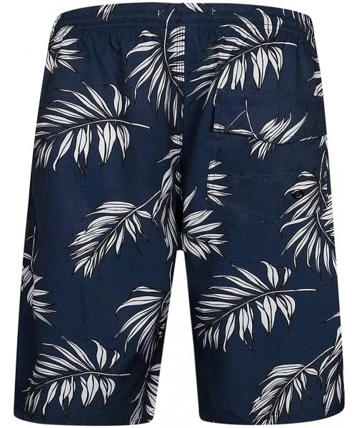 Trunks Men's Quick Dry Swim Trunks Long Palm Beach Board Shorts Bathing Suit - Hw024-monstera - C71972MIIWN