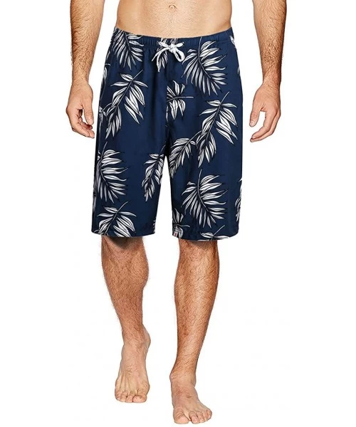 Trunks Men's Quick Dry Swim Trunks Long Palm Beach Board Shorts Bathing Suit - Hw024-monstera - C71972MIIWN