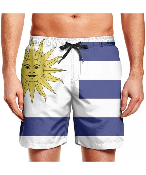 Board Shorts Men's Board Shorts Quick Dry Nauru Flag Swim Board Trunks - Uruguay Flags - CM18SYI6CAW