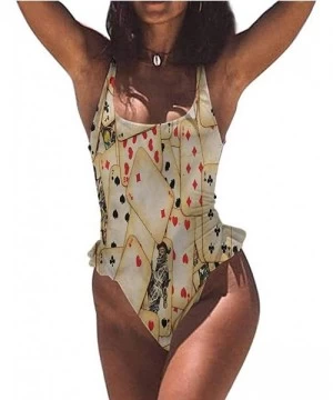 Bottoms Swim Dress Casino- Holdem Gambler Modern Easy to Adjust and Stays Tied - Multi 06-one-piece Swimsuit - CL19E7ETGHU