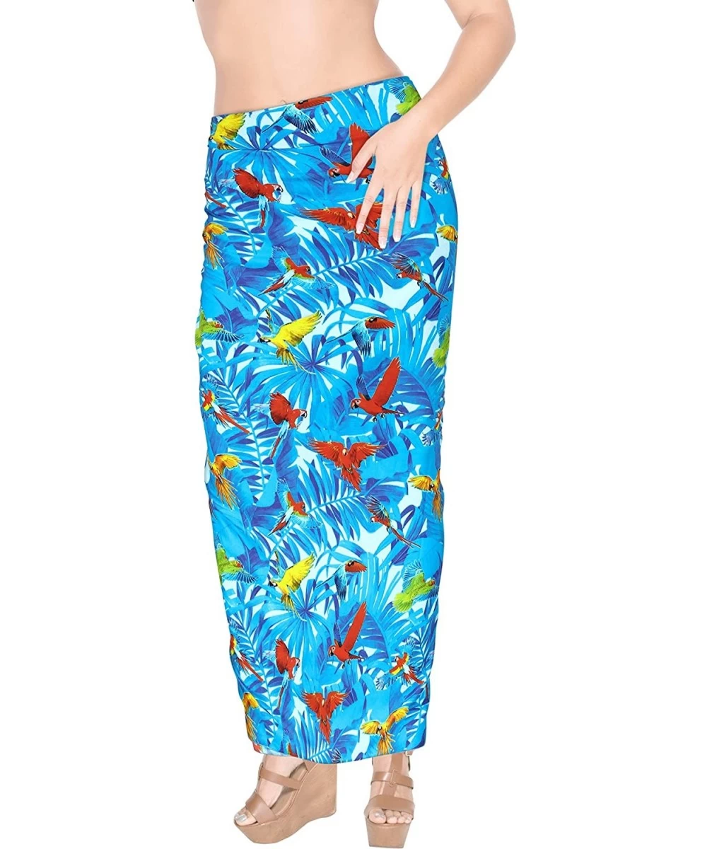 Cover-Ups Women's Plus Size Sarong Swimsuit Cover Up Beach Wrap Skirt Full Long N - Blue_a763 - CD12E3AOWV1