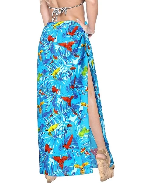 Cover-Ups Women's Plus Size Sarong Swimsuit Cover Up Beach Wrap Skirt Full Long N - Blue_a763 - CD12E3AOWV1