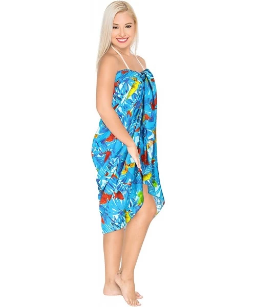 Cover-Ups Women's Plus Size Sarong Swimsuit Cover Up Beach Wrap Skirt Full Long N - Blue_a763 - CD12E3AOWV1