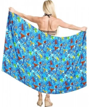 Cover-Ups Women's Plus Size Sarong Swimsuit Cover Up Beach Wrap Skirt Full Long N - Blue_a763 - CD12E3AOWV1