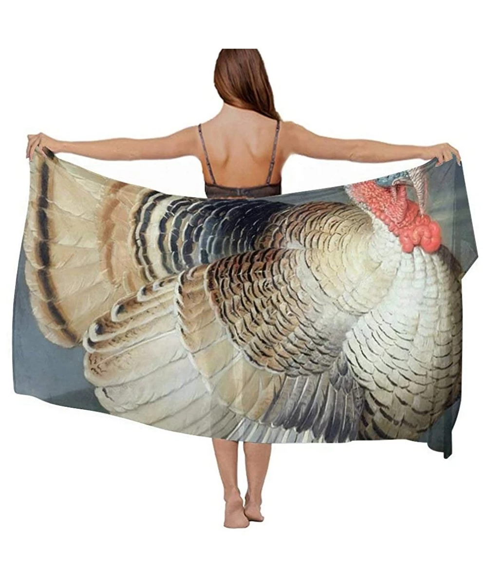 Cover-Ups Women Fahion Swimsuit Bikini Cover Up Sarong- Party Wedding Shawl Wrap - Wild Thanksgiving Turkey - C419C6MYKSO