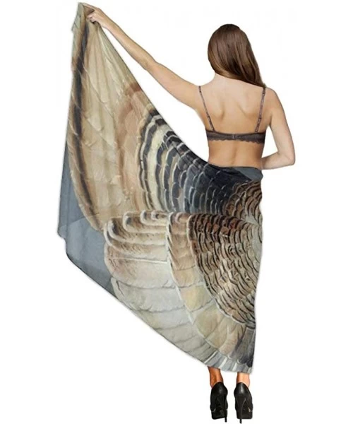 Cover-Ups Women Fahion Swimsuit Bikini Cover Up Sarong- Party Wedding Shawl Wrap - Wild Thanksgiving Turkey - C419C6MYKSO