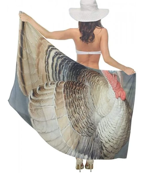 Cover-Ups Women Fahion Swimsuit Bikini Cover Up Sarong- Party Wedding Shawl Wrap - Wild Thanksgiving Turkey - C419C6MYKSO