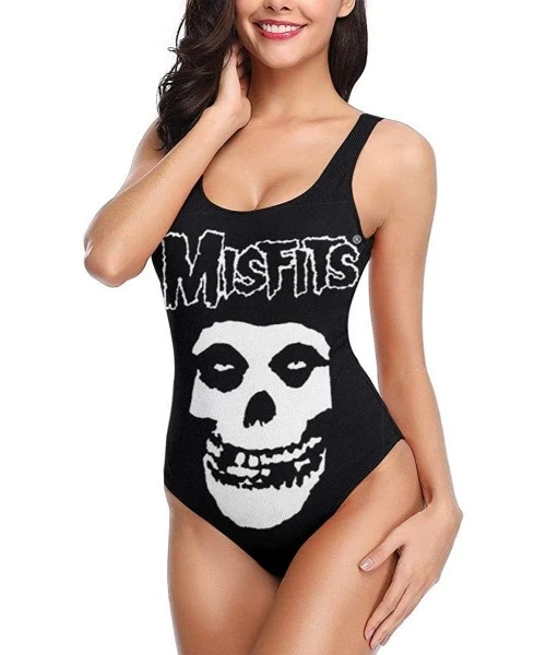 One-Pieces Women Special Inspired Elastic Misfits Fans High Cut Low Back One Piece Swimwear Bathing Suits Tummy Control - CU1...