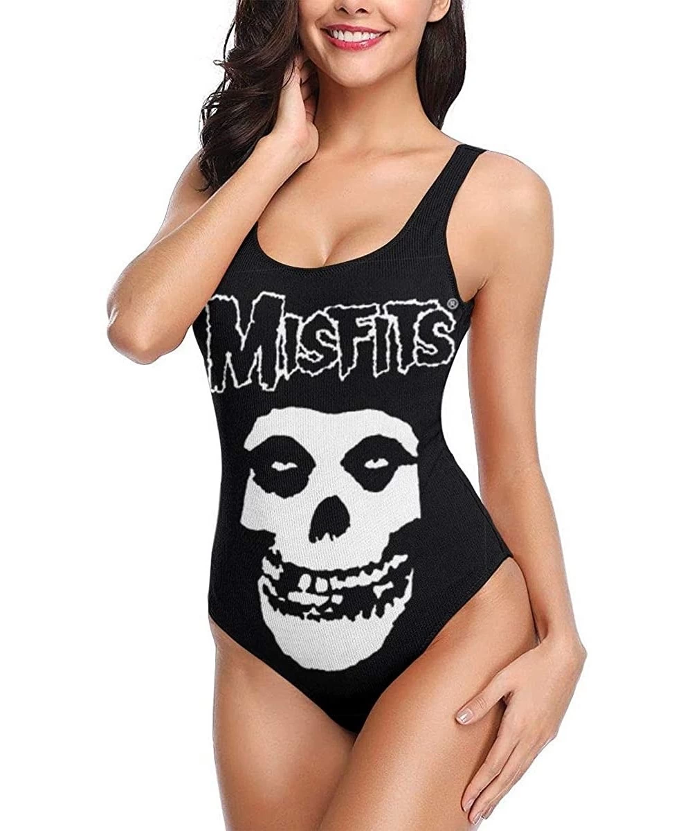 One-Pieces Women Special Inspired Elastic Misfits Fans High Cut Low Back One Piece Swimwear Bathing Suits Tummy Control - CU1...