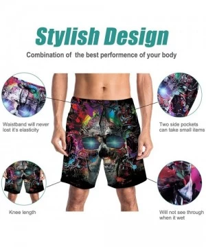 Board Shorts Men Swim Trunks Drawstring Elastic Waist Quick Dry Beach Shorts with Mesh Lining Swimwear Bathing Suits - Splash...