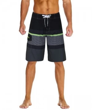 Board Shorts Men's Sportwear Quick Dry Board Shorts with Lining - Black&gray - CQ1807QA4G7