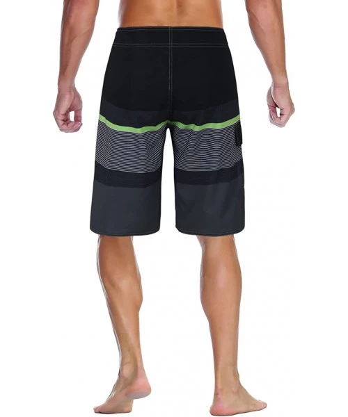 Board Shorts Men's Sportwear Quick Dry Board Shorts with Lining - Black&gray - CQ1807QA4G7