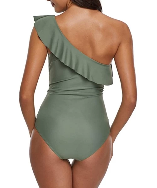 Racing One Piece Swimsuits for Women Womens Bathing Suits Slimming Athletic Training Swimsuit - Green - C118OACQ9GW