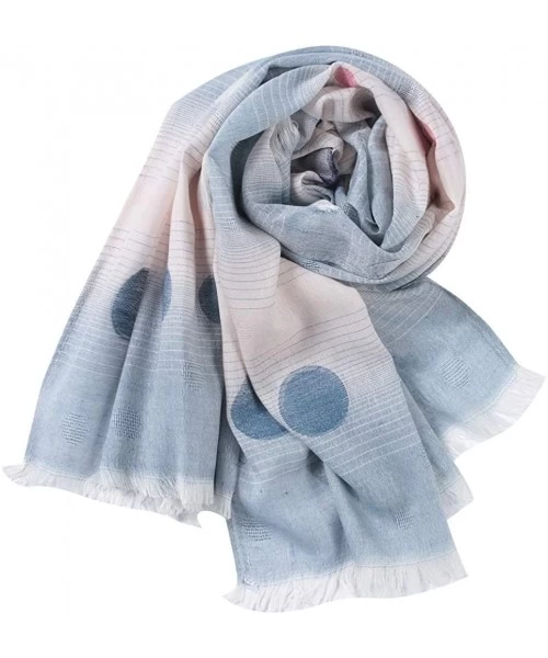 Cover-Ups Womens Lightweight Fashion Scarves Colorful Print Large Thin Scarf Shawl Head Scarf Wrap - 01 Pink/Blue - CD18S7M63HK