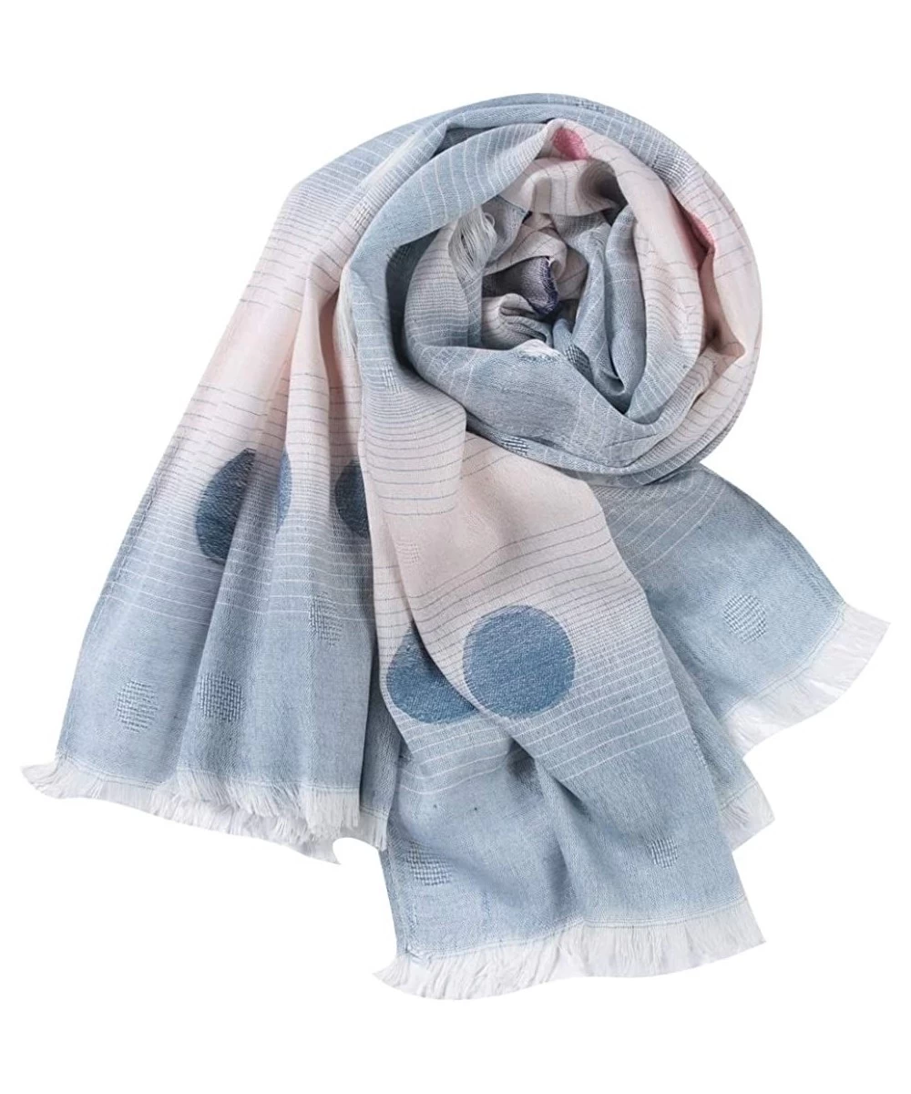 Cover-Ups Womens Lightweight Fashion Scarves Colorful Print Large Thin Scarf Shawl Head Scarf Wrap - 01 Pink/Blue - CD18S7M63HK