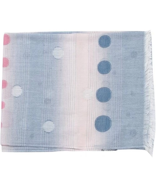 Cover-Ups Womens Lightweight Fashion Scarves Colorful Print Large Thin Scarf Shawl Head Scarf Wrap - 01 Pink/Blue - CD18S7M63HK