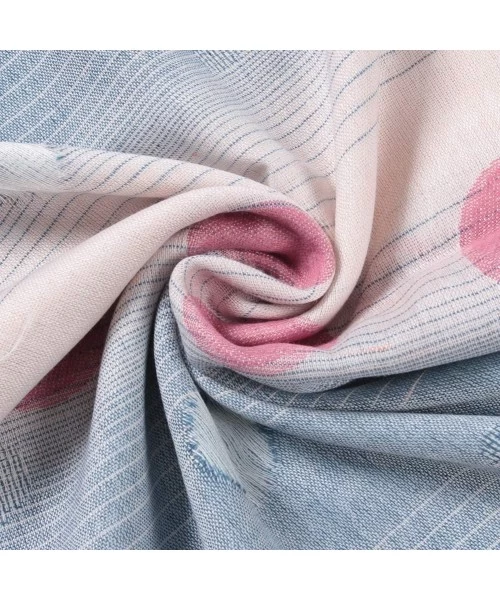 Cover-Ups Womens Lightweight Fashion Scarves Colorful Print Large Thin Scarf Shawl Head Scarf Wrap - 01 Pink/Blue - CD18S7M63HK