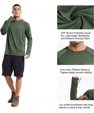 Rash Guards Men's Running Lightweight Shirts UPF 50+ Thumb Holes Workout Long Sleeve Quick Dry Athletic T-Shirts - Army Green...