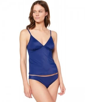 Tankinis Women's Padded Halterneck Tankini Set - Harmony Blue - C118RQ2ZD8H