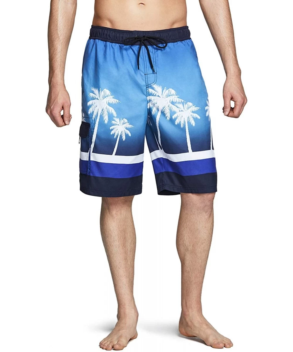 Board Shorts Men's 11 Inches Swim Trunks- Quick Dry Beach Board Shorts- Bathing Suits with Inner Mesh Lining and Pockets - B ...