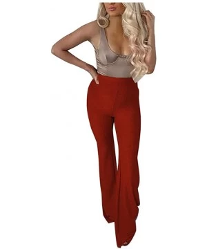 Bottoms Glitter Silver Sequin High Waist Flare Pants Bell Bottoms Wide Leg Long Palazzo Yoga Harem Pants Boho Women Pants Red...