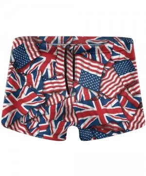 Briefs Men's Low Rise Bikini Briefs Bulge Beach Swim Trunks - British American Flag Pattern - CZ19C5M8MQ6