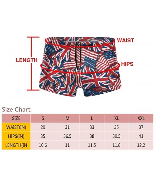 Briefs Men's Low Rise Bikini Briefs Bulge Beach Swim Trunks - British American Flag Pattern - CZ19C5M8MQ6