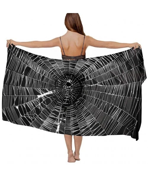 Cover-Ups Women Fashion Shawl Wrap Summer Vacation Beach Towels Swimsuit Cover Up - Spider Web - C5190TSSWY2