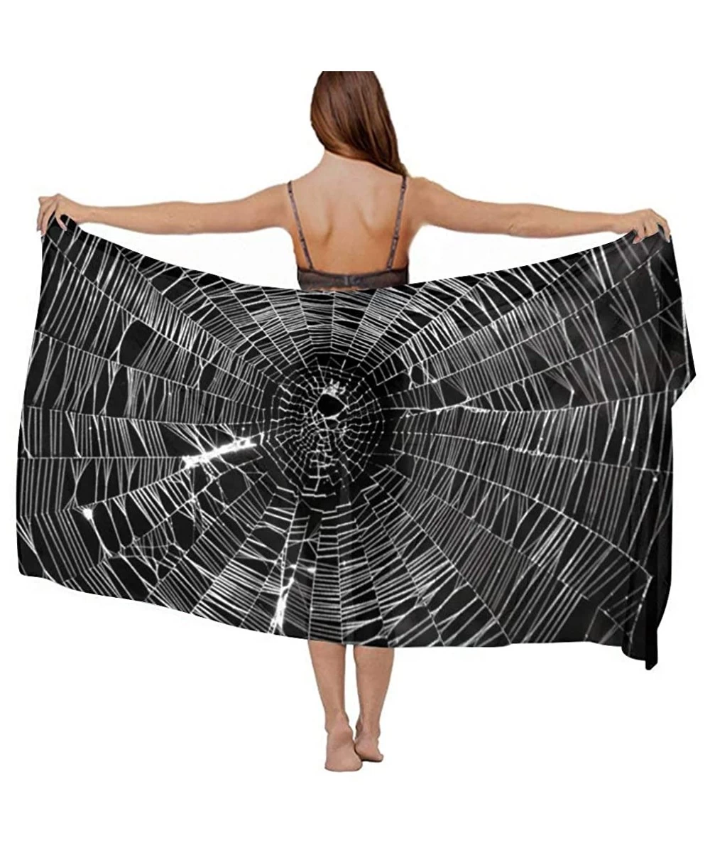 Cover-Ups Women Fashion Shawl Wrap Summer Vacation Beach Towels Swimsuit Cover Up - Spider Web - C5190TSSWY2