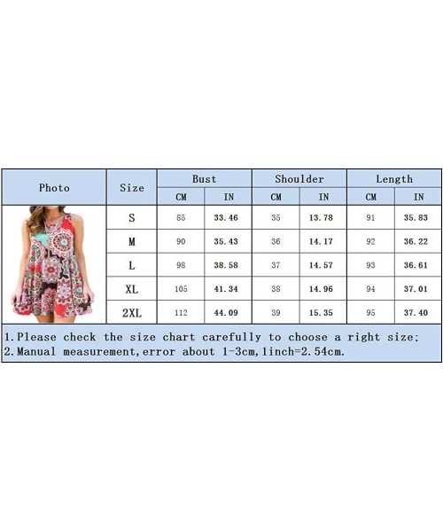 Cover-Ups Womens Cute Tie Dye Tank Dress Summer Sleeveless V Neck Sundresses for Women Casual with Pockets - Rose Red - CQ18E...